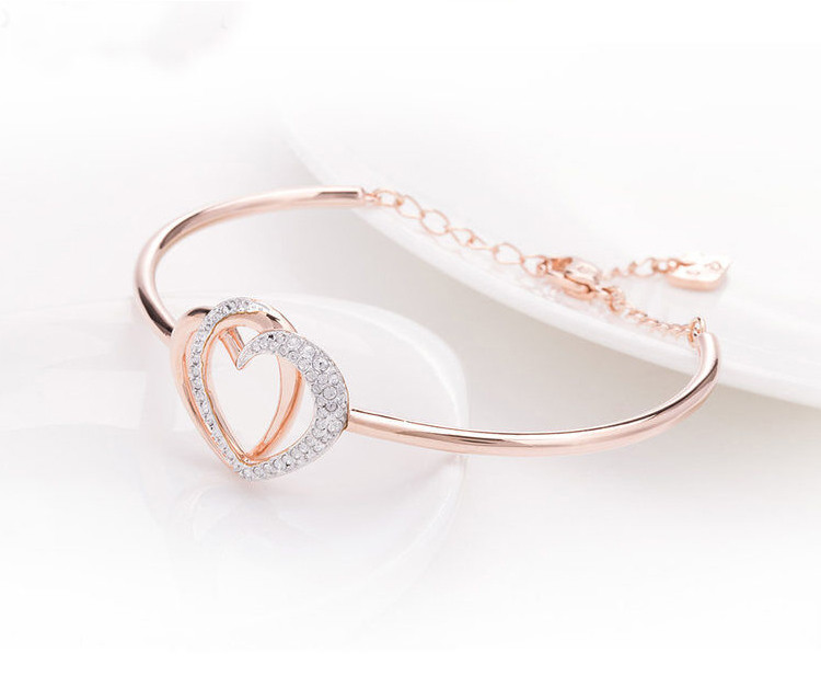 swarovski/施华洛世奇 椭圆密镶仿水晶般质地双心手链 5194838