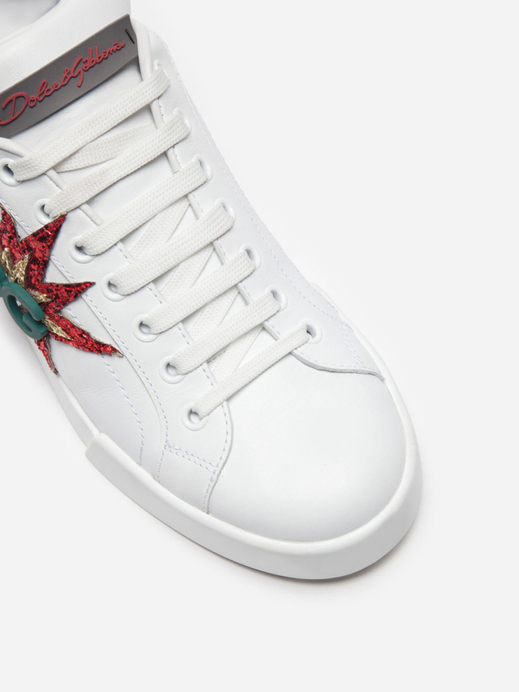 dolce&gabbana/杜嘉班纳小白鞋 牛皮 白色 女士运动鞋 ck1563ah008