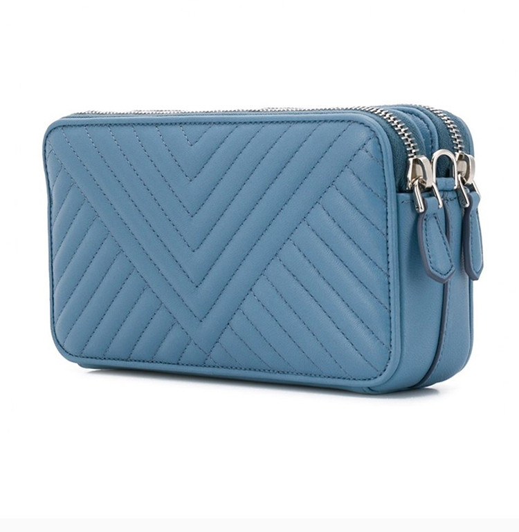 prada/普拉达 女士蓝色nappa 迷你单肩包斜挎包链条包相机包小方包