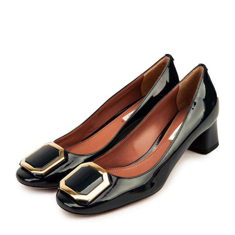 bally/巴利羊皮材质金属装饰女士方跟低/中跟鞋