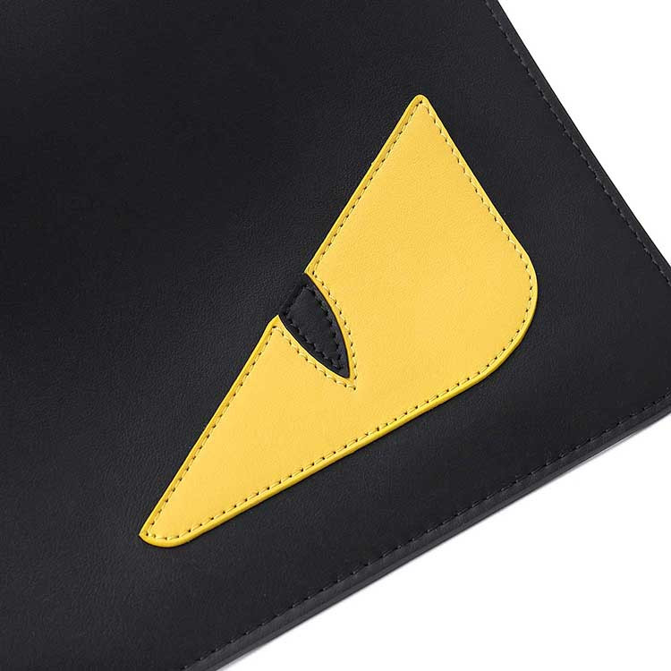 fendi/芬迪黑色牛皮革材质小怪兽眼睛装饰男士手拿包 pvc