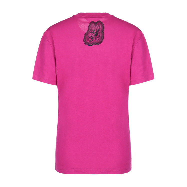 mcq/mcq玫红色纯棉骷髅兔印花图案女士短袖t恤