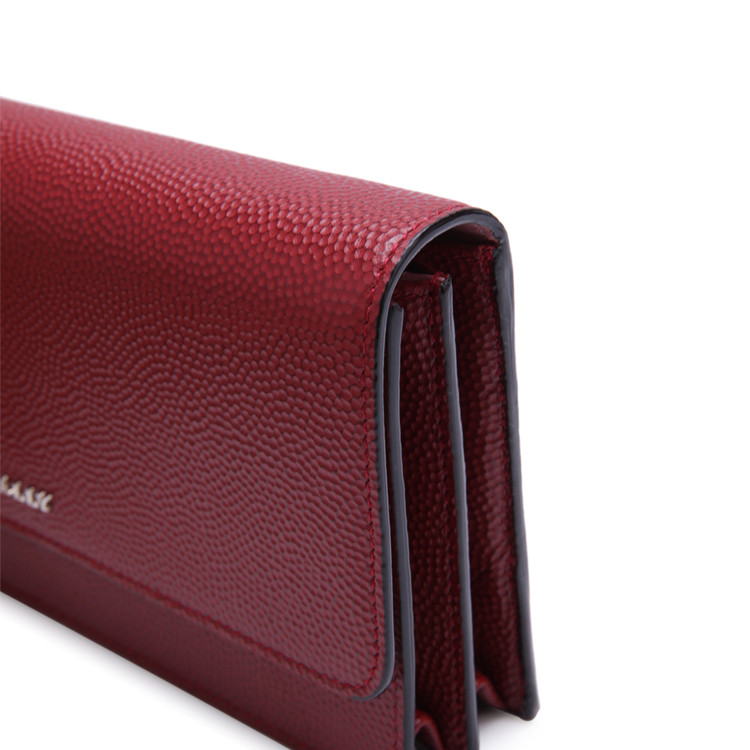 bally/巴利 牛皮经典logo装饰女士两用钱夹斜挎包