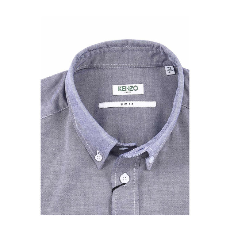 kenzo/高田贤三纯棉刺绣logo图案男士长袖衬衫