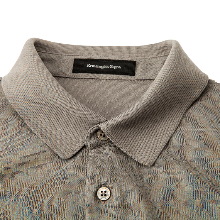 ermenegildo zegna/傑尼亞純棉麥穗圖案男士短polo