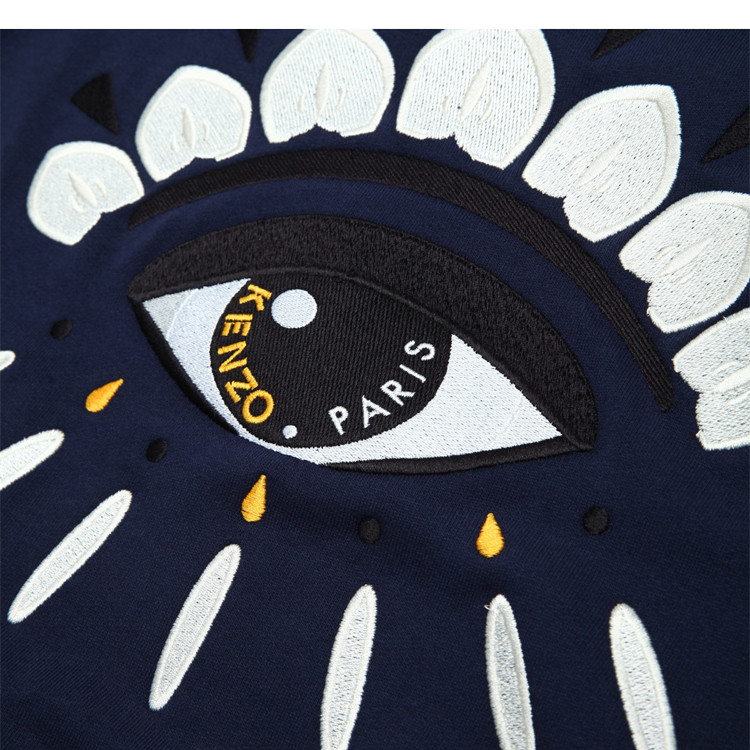 kenzo/高田贤三纯棉个性大眼睛长睫毛刺绣图案套头女卫衣