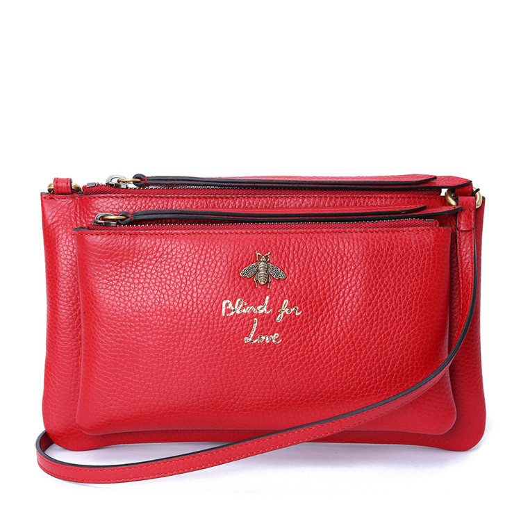 gucci/古驰牛皮革材质blindforlove金属蜜蜂装饰女士单肩斜挎包