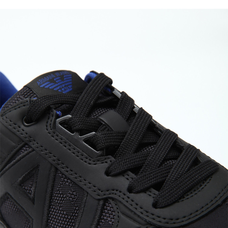 armani jeans/阿玛尼牛仔-混合材质ajlogo装饰男士休闲运动鞋 断码