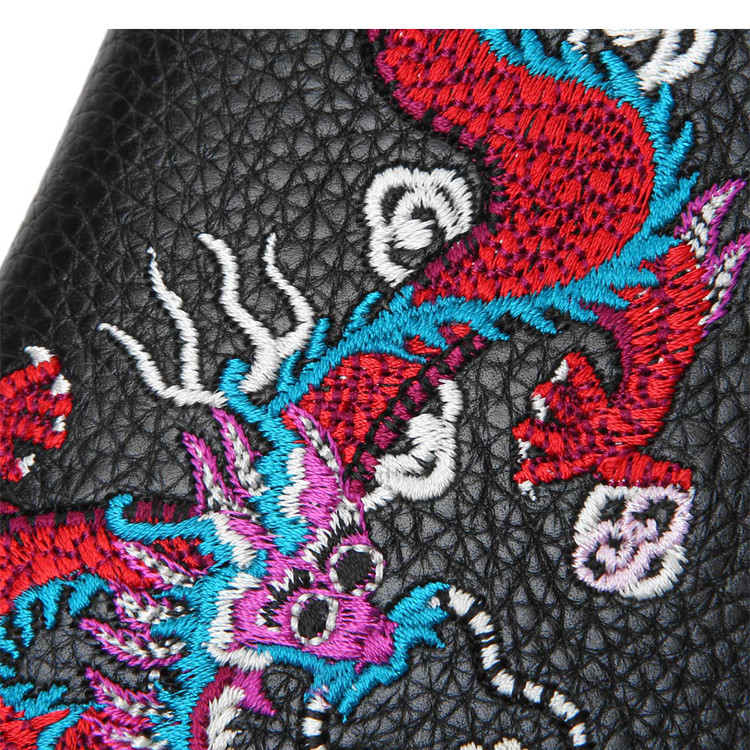 gucci/古驰牛皮革材质刺绣龙图案装饰男士长款钱包