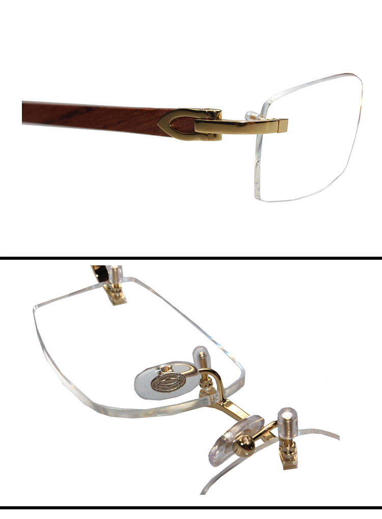 【18年秋冬新款】cartier/卡地亚 时尚(抛光镀金饰面)(花梨木材质镜腿