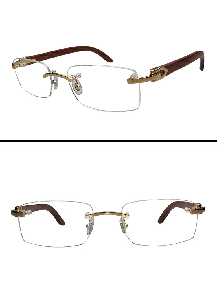 【18年秋冬新款】cartier/卡地亚 时尚(抛光镀金饰面)(花梨木材质镜腿