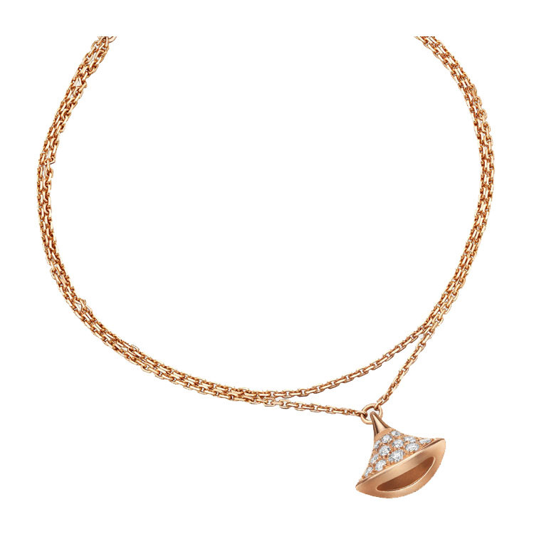 bvlgari/宝格丽 divas扇形玫瑰金色满钻手链br857363
