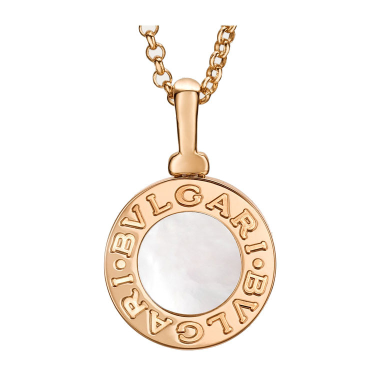 bvlgari/宝格丽 bbvlgari圆形玫金色白贝母项链350553 cl857198