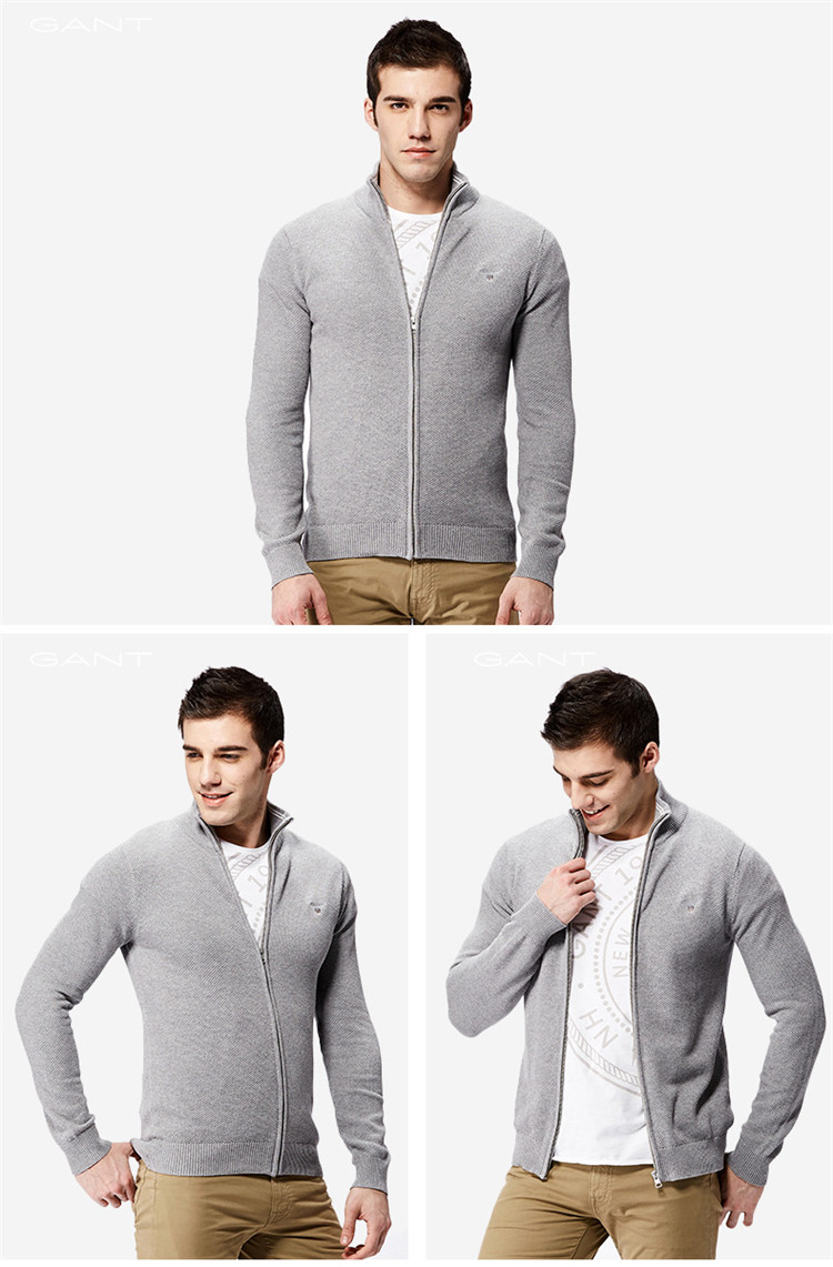gant/甘特 男士针织衫/毛衣 简约针织拉链开衫 80024