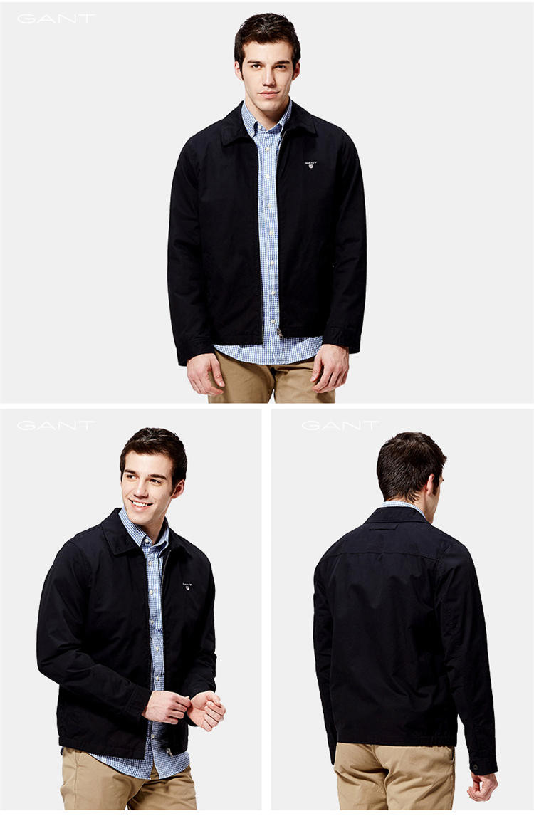 gant/甘特 男士2017春夏新品净色纯棉短款夹克 男士夹克 74827