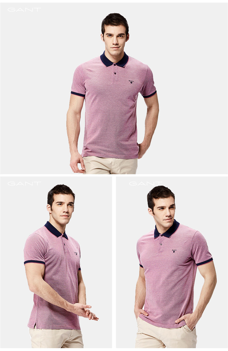 gant/甘特 男士夏季新品纯棉撞色领口短袖polo衫 212111