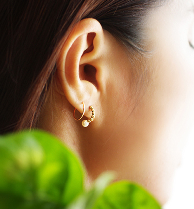 olivia yao/olivia yao pearl swirl耳钉 金色耳饰 耳钉 耳环 耳饰