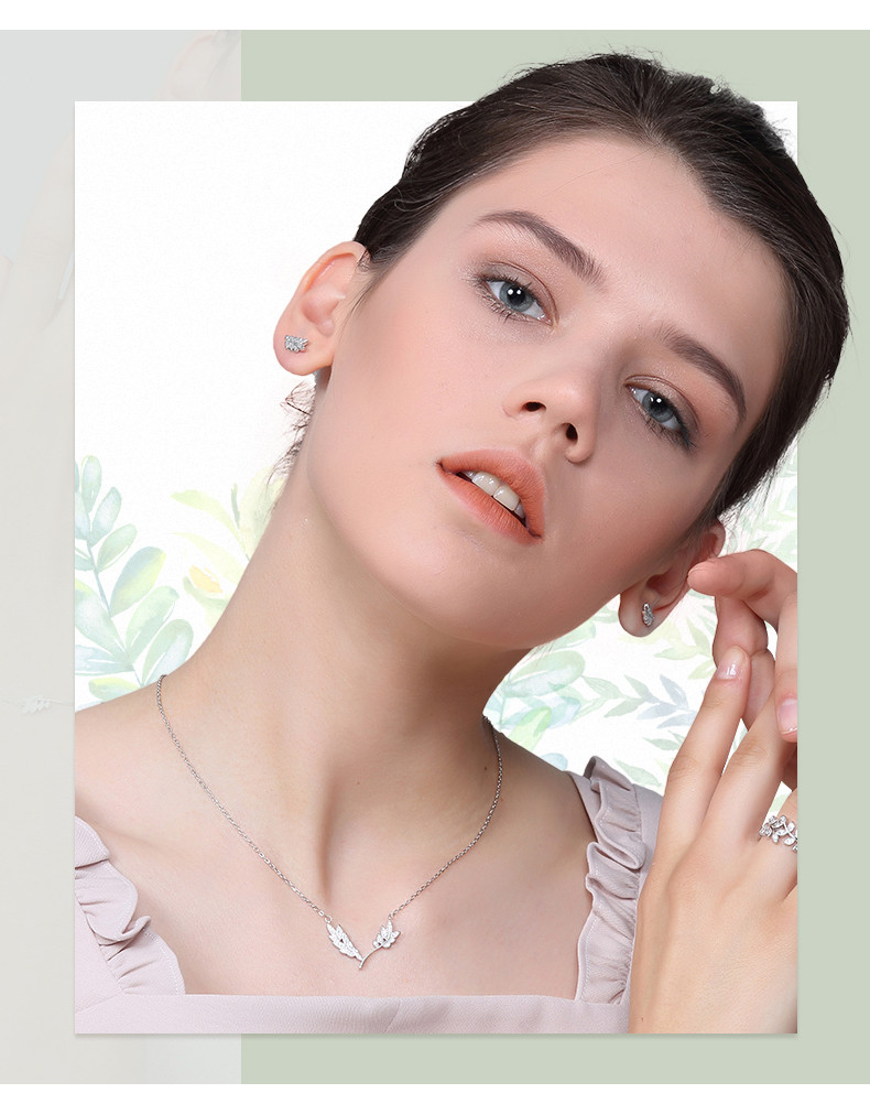 st dore/朵蕊 s925银锆石 叶子项链项饰 项链 项饰 首饰 饰品 无有