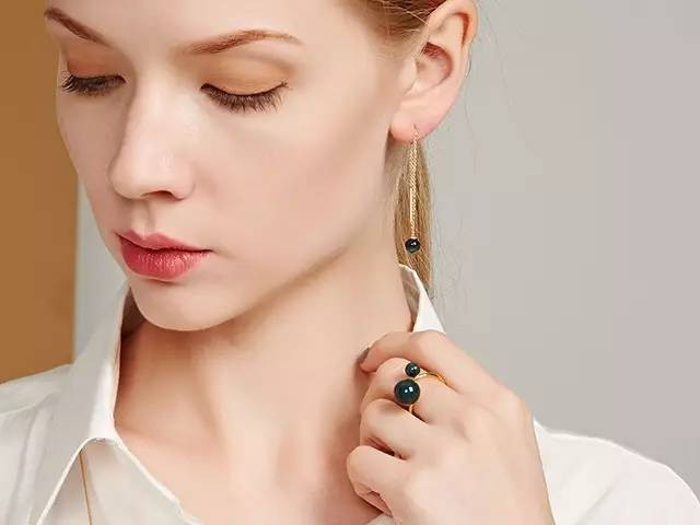 louise kragh/louise kragh 925银镀22k金陶瓷耳线