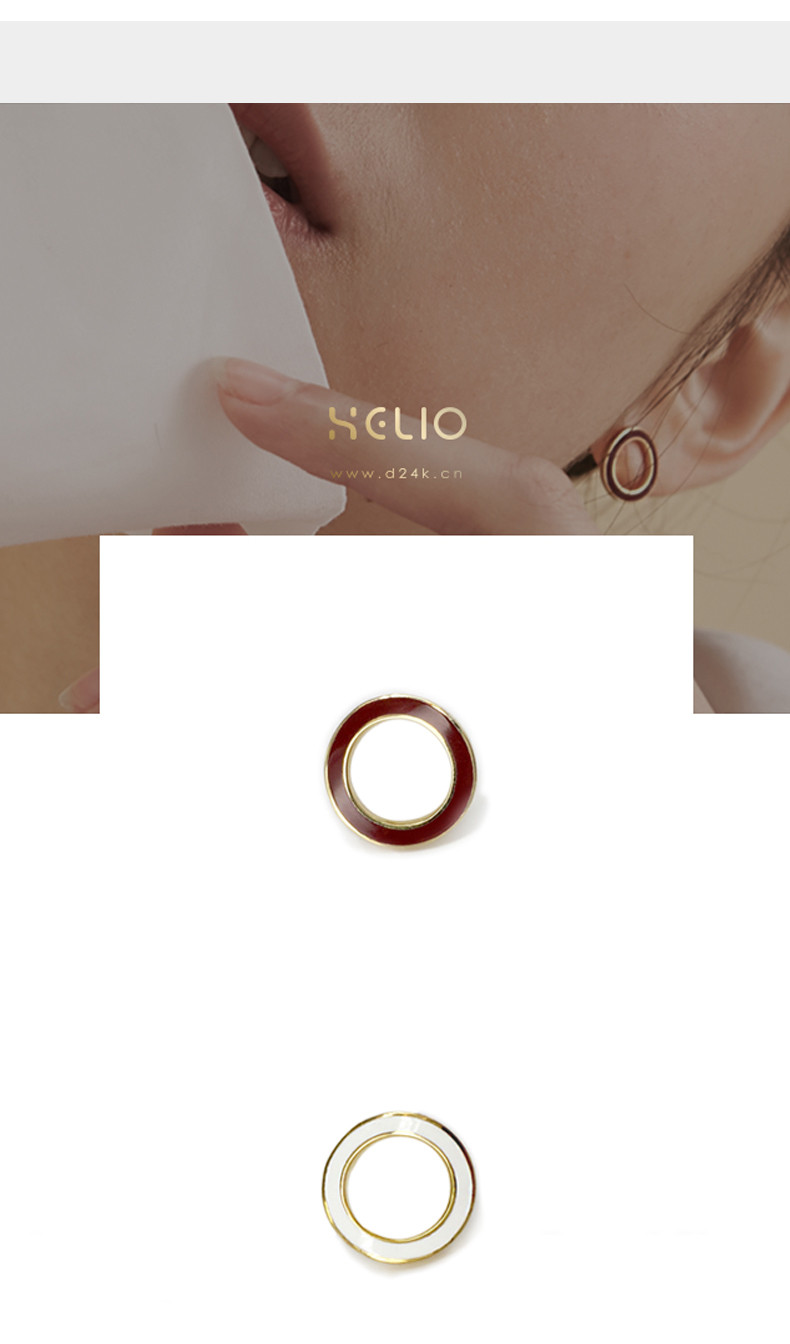 helio/赫粒 eros小爱神系列 18k金 莓红色珐琅彩耳饰 单只耳饰 耳环