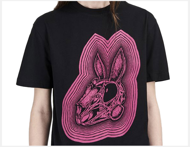 alexander mcqueen/亚历山大麦昆 棉质骷髅兔头女士短袖t恤