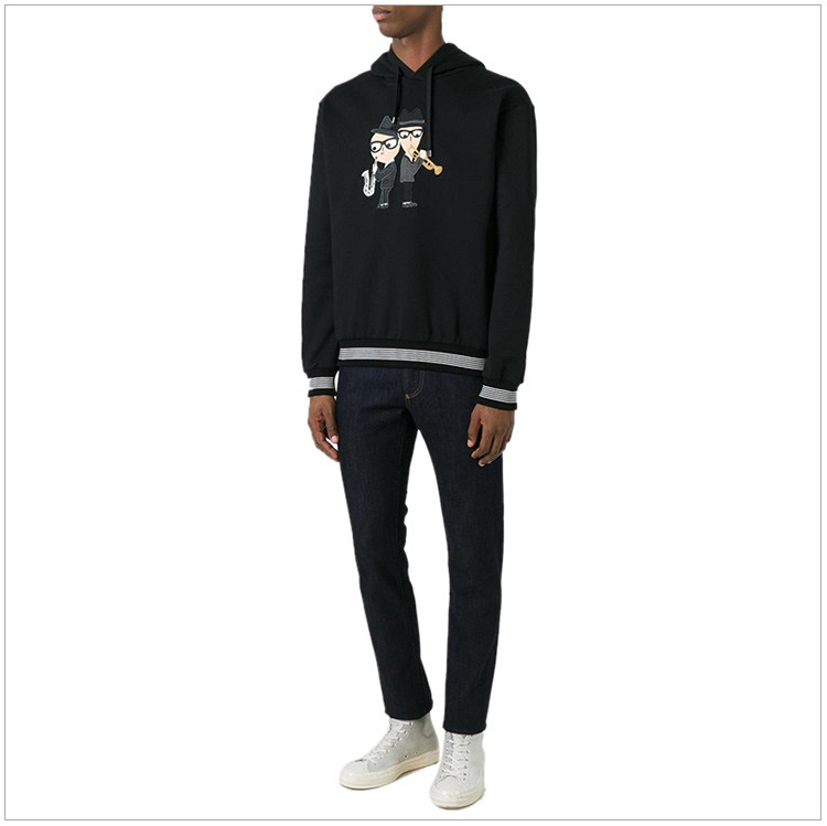 dolce&gabbana/杜嘉班纳 黑色棉质时尚休闲长袖男卫衣