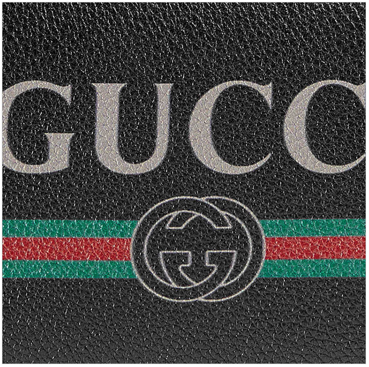 gucci/古驰 中性款式黑色牛皮logo标识时尚休闲长款钱夹钱包