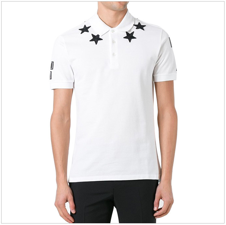 givenchy/纪梵希 男士短polo棉质五角星印花翻领短袖polo衫t恤