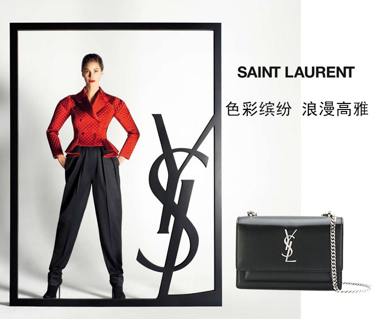 【现货】saint laurent paris/saint laurent paris/圣罗兰 女士黑色