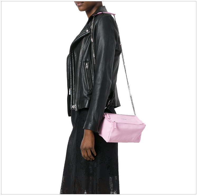 givenchy/纪梵希 女士pandora小号粉色羊皮斜挎包