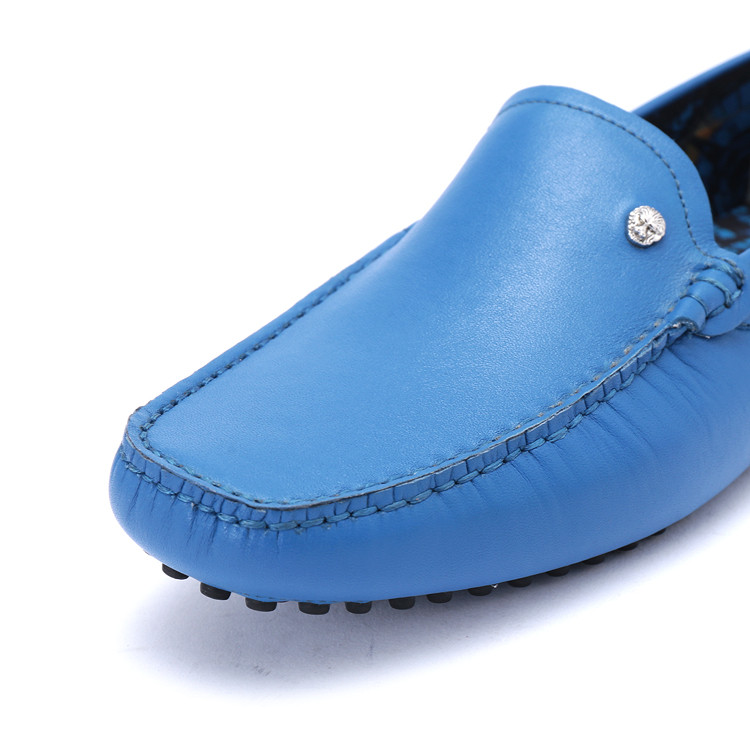 verri/verri 男士蓝色一脚套牛皮鞋-男士乐福鞋