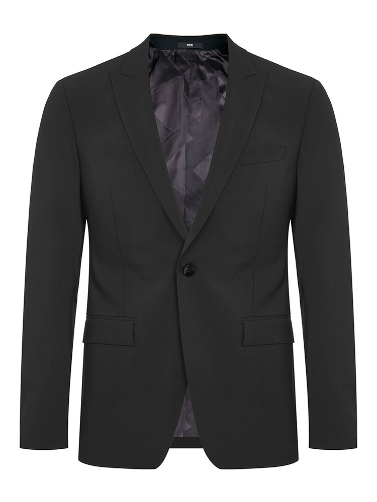 verri/verri羊毛材质的黑色西服,版型挺阔,剪裁干净利落,适合任何场合