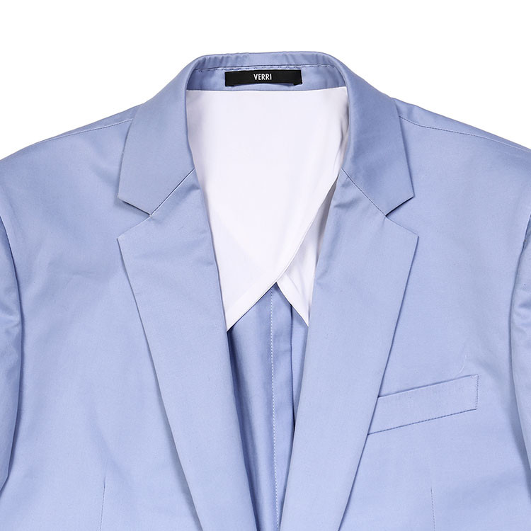 verri/verri 男士浅蓝色渐变定位印花半里布休闲单西-男士西服 蓝色