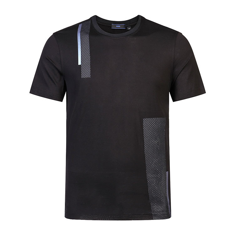 verri/verri 男士黑色全棉印花胶印图案短袖圆领t恤-男士短袖t恤