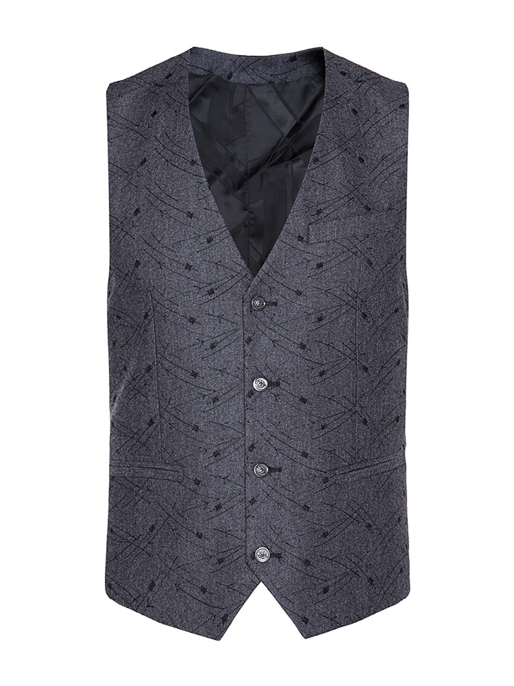 【17年秋冬新款】verri/verri西西里连理草提花灰色时尚马夹-男士马甲