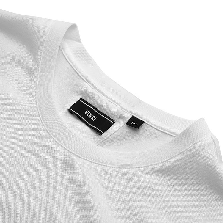 verri 龟背叶结合品牌英文图案,层次丰富的白色短袖t恤-男士短袖t恤