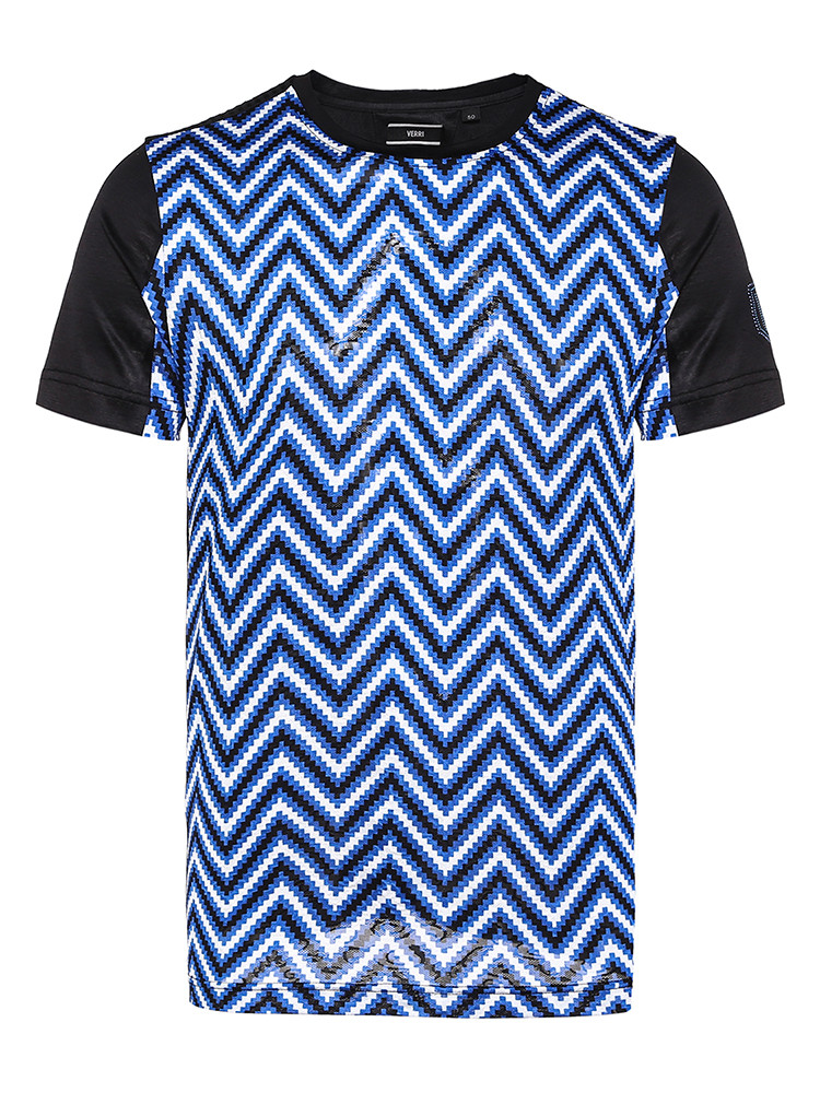 verri/verri 男士前胸规则花纹圆领短袖t恤-男士短袖t恤