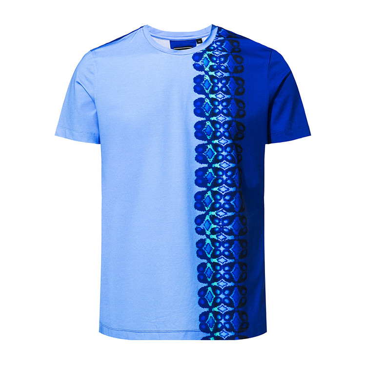 verri/verri 男士蓝色渐变圆领短袖t恤-男士短袖t恤