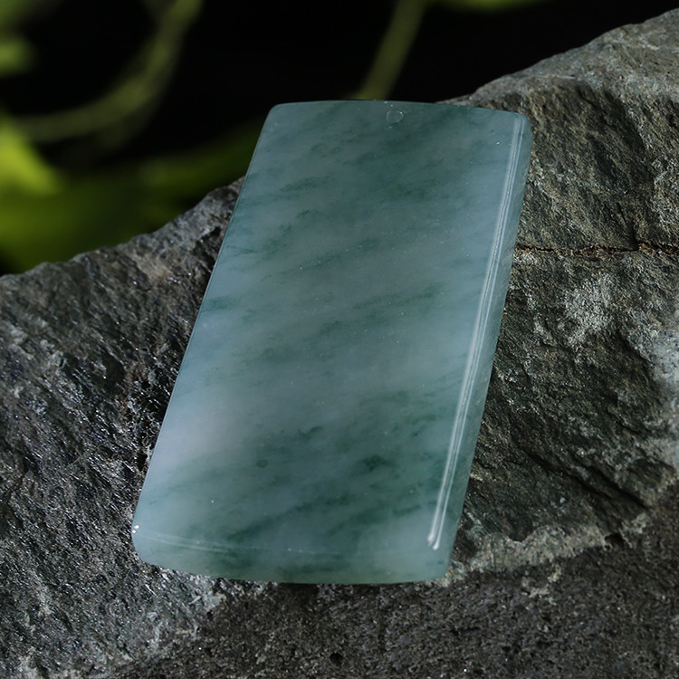 yudaotang/玉道堂 天然翡翠a货飘花平安无事牌s-28