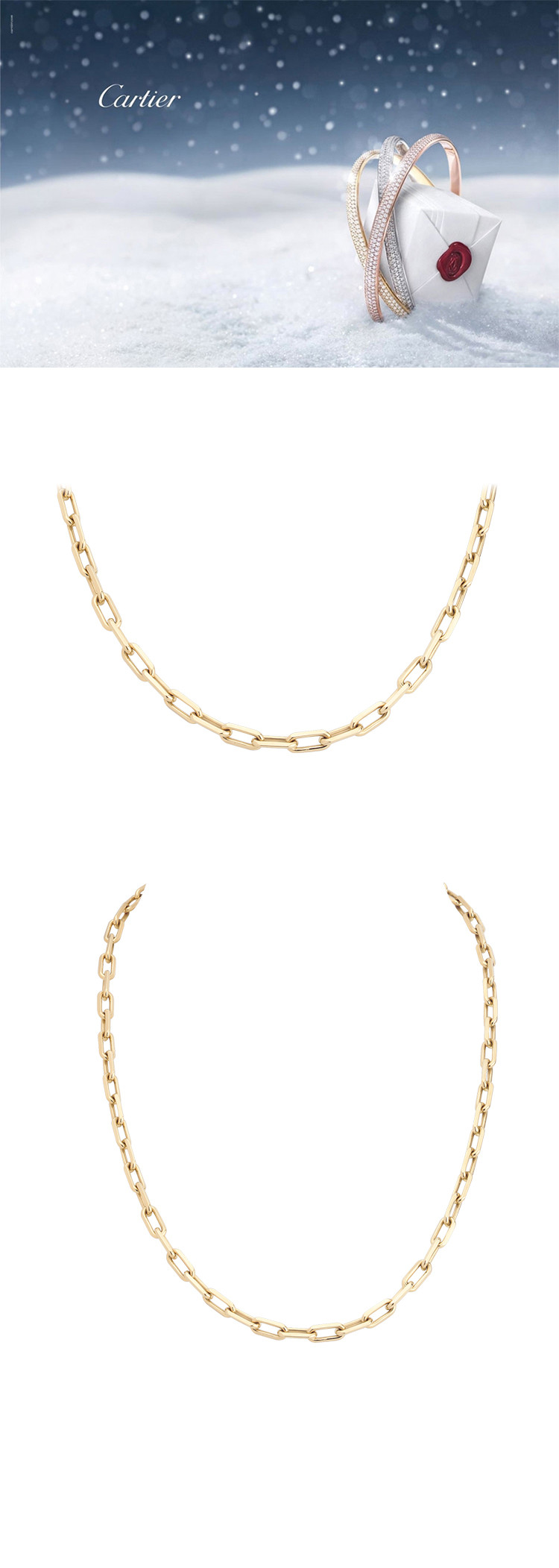 cartier/卡地亚colliersantosdecartier金色项链