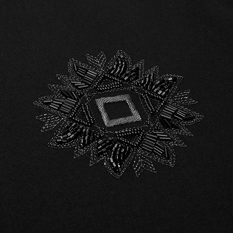 naman/david naman黑色 纯棉 刺绣 休闲 男士短袖t恤