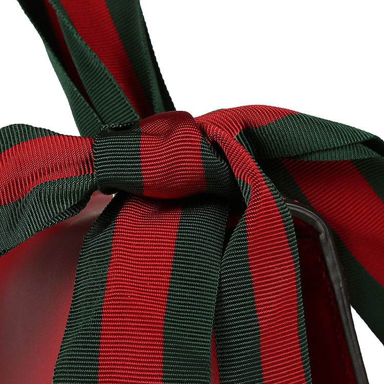 【明星同款】gucci/古驰 sylvie 复古丝带 牛皮单肩手提包 女士手提包