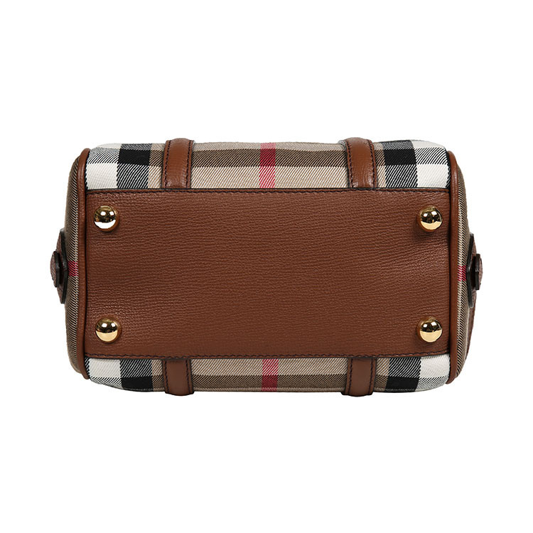 burberry/博柏利 经典格纹牛皮革枕头包 女士手提包 3980841