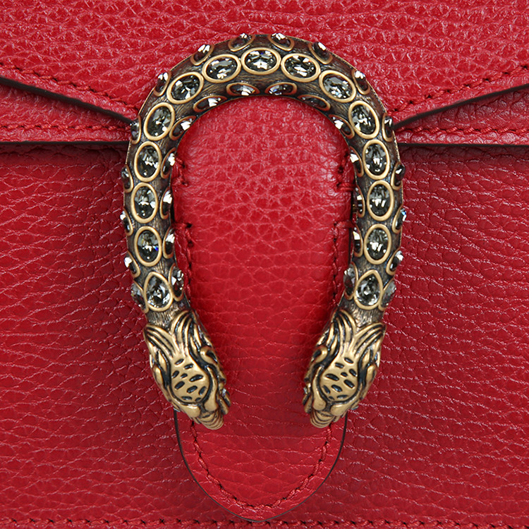 【17新品】gucci/古驰 dionysus系列水晶虎头扣牛皮女士单肩包 421970