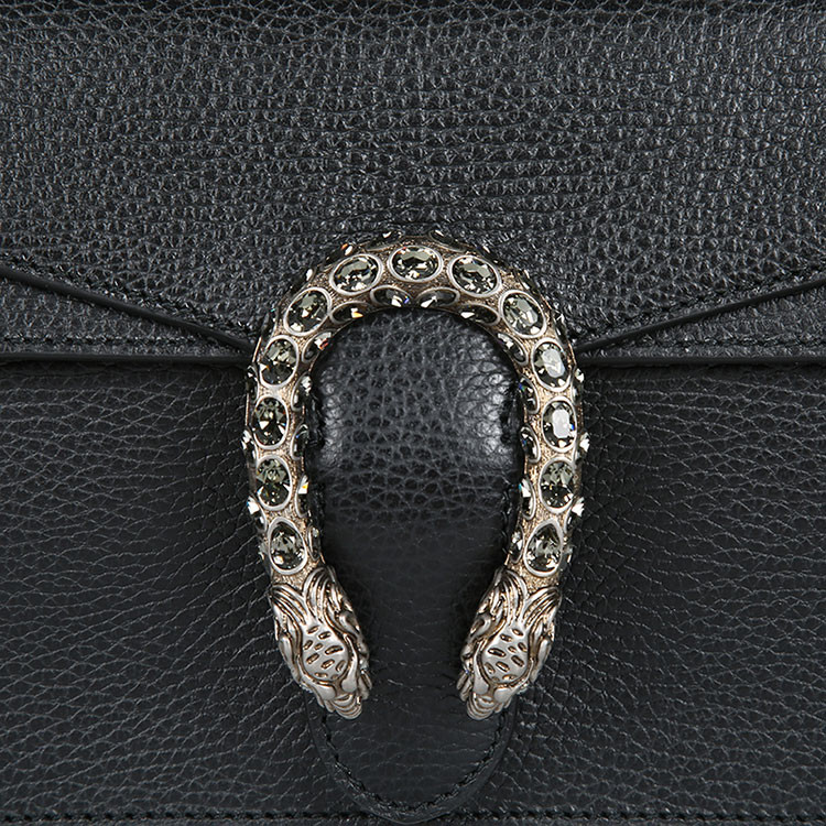 gucci/古驰 dionysus系列 水晶虎头扣牛皮革 女士单肩包 400249caogn