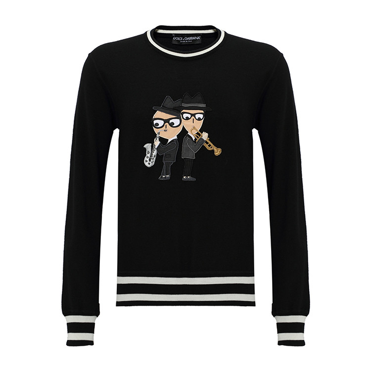 【17秋冬】dolce&gabbana/杜嘉班纳 卡通刺绣羊毛套头 男士针织衫