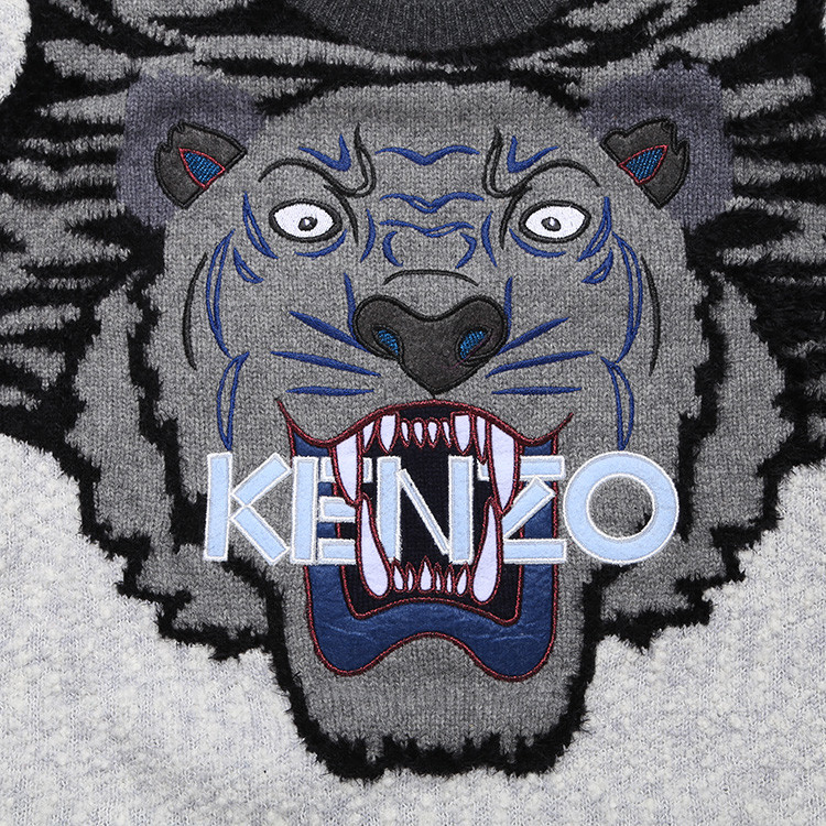 kenzo/高田贤三 精美老虎图案女士羊毛针织衫 羊毛衫 女士针织衫/毛衣