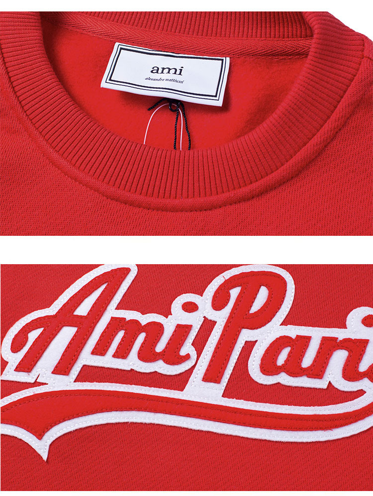 ami/ami 男士红色棉质字母图案套头衫/男士棉服 h18j063.710 600 s