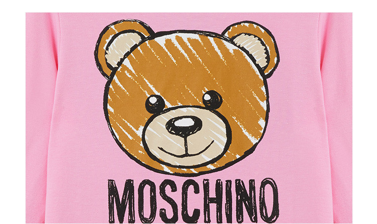 moschino kids/moschino kids 女童混纺小熊图案长袖t恤 hzm01p lba00