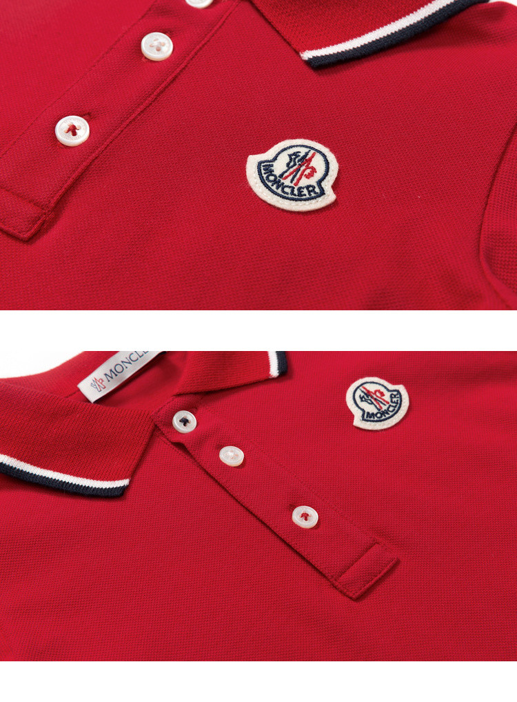 moncler/蒙克莱 男童红色混纺长袖polo衫 8305505 84633